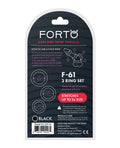 Forto Forto F-61 Liquid 3 Piece Cock Ring Set - Black - Image 2