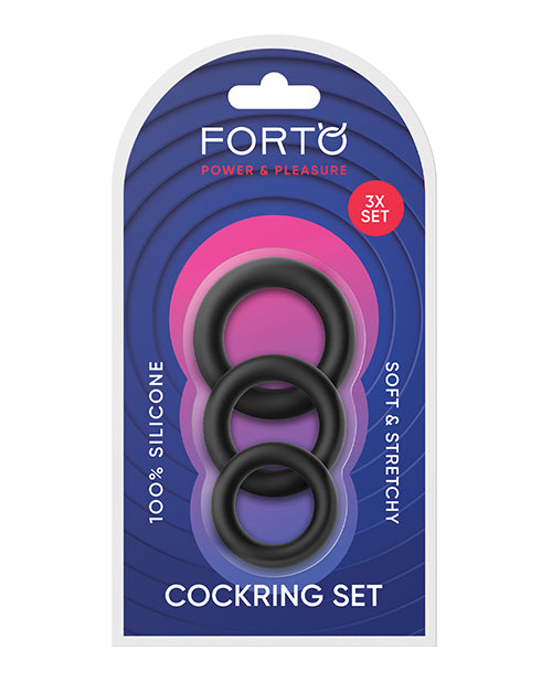 Not Regular Toys Forto Trio Cock Ring Set - Black