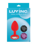 Luv Inc. Luv Inc. Jeweled Silicone Butt Plug w/Three Stones - Small Red - Image 5