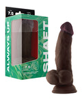 Shaft Shaft Model N Flexskin Liquid Silicone 7.5" Side Curve Dong w/Balls - Mahogany