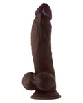 Shaft Shaft Model N Flexskin Liquid Silicone 9.5" Side Curve Dong w/Balls - Mahogany - Image 2