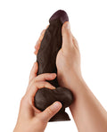 Shaft Shaft Model N Flexskin Liquid Silicone 9.5" Side Curve Dong w/Balls - Mahogany - Image 4