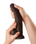 Shaft Shaft Model C Flexskin Liquid Silicone 9.5" Curved Dong w/Balls - Mahogany - Image 4