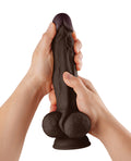 Shaft Shaft Model A Flexskin Liquid Silicone 10.5" Dong w/Balls - Mahogany - Image 5