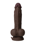 Shaft Shaft Flexskin Liquid Silicone 7.5" Vibrating Dong w/Balls - Mahogany - Image 3