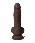Shaft Shaft Flexskin Liquid Silicone 7.5" Vibrating Dong w/Balls - Mahogany - Image 4