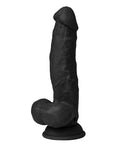 Shaft Shaft Flexskin Liquid Silicone 8.5" Vibrating Side Curve Dong w/Balls - Black - Image 2