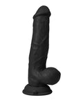 Shaft Shaft Flexskin Liquid Silicone 8.5" Vibrating Side Curve Dong w/Balls - Black - Image 3