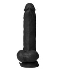 Shaft Shaft Flexskin Liquid Silicone 9.5" Vibrating Curved Dong w/Balls - Black - Image 3