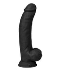 Shaft Shaft Flexskin Liquid Silicone 9.5" Vibrating Curved Dong w/Balls - Black - Image 4