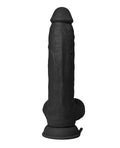 Shaft Shaft Flexskin Liquid Silicone 9.5" Vibrating Curved Dong w/Balls - Black - Image 5