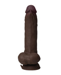 Shaft Shaft Flexskin Liquid Silicone 9.5" Vibrating Curved Dong w/Balls - Mahogany - Image 3