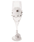 Bride to Be Bride to Be Champagne Glass w/White Lace Trim