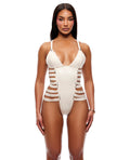 Not Regular Toys Strap Tease Strappy Matte Vinyl Teddy - Cream XL