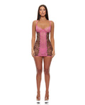 Forplay Animal Instincts Mesh Chemise & Panty - Pink Leopard SM