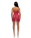 Forplay Layers To This Sheer Mesh and Knit Chemise w/Thong 2 pc Set - Pink LG - Image 3