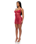 Forplay Layers To This Sheer Mesh and Knit Chemise w/Thong 2 pc Set - Pink XL - Image 2