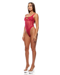 Forplay Layers To This Mesh and Knit Teddy - Pink SM - Image 2