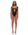 Forplay Cross Your Mind Seamless Teddy w/Rhinestone Accents - Black QN