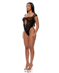 Forplay Cross Your Mind Seamless Teddy w/Rhinestone Accents - Black QN - Image 4