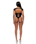 Forplay Cross Your Mind Seamless Teddy w/Rhinestone Accents - Black O/S - Image 3