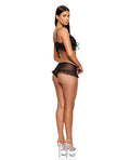 Forplay Private Party Glitter Mesh Bralette & Boy Short 2 pc Set - Black MD - Image 2