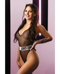 Vibes by Fantasy Lingerie Vibes Fuck Off Mesh Playsuit Black S/M