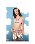 Vibes by Fantasy Lingerie Vibes Make it Rain Caged Bralette & Panty w/Booty Rainbow M/L - Image 3