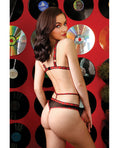 Vibes by Fantasy Lingerie Vibes Creepin' it Real Caged Bralette & Thong Panty Black S/M - Image 2