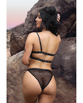 Vibes by Fantasy Lingerie Vibes Bad Bitch One Shoulder Bling Bralette & Panty Black M/L - Image 2