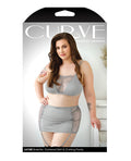Curve by Fantasy Lingerie Curve Layne Lace & Microfiber Bralette w/Garter Skirt & G-String Gray1X/2X - Image 3