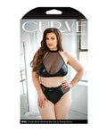 Curve by Fantasy Lingerie Curve Rebel Wetlook Halter Top w/Removable Chain & Panty Black 3X/4X - Image 2