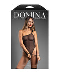 Domina by Fantasy Domina One-Shoulder Sheer Mesh Teddy w/Rope Cuffs - Black M/L - Image 4