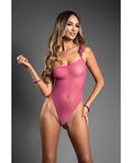 Domina by Fantasy Domina One-Shoulder Sheer Mesh Teddy w/Rope Cuffs - Pink L/XL - Image 2