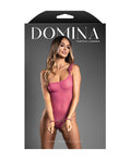 Domina by Fantasy Domina One-Shoulder Sheer Mesh Teddy w/Rope Cuffs - Pink M/L - Image 4