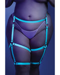 Glow by Fantasy Lingerie Glow Buckle Up Glow in the Dark Leg Harness Light Blue O/S - Image 3