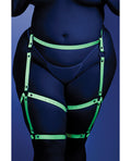 Glow by Fantasy Lingerie Glow Buckle Up Glow in the Dark Leg Harness Light Blue O/S - Image 4