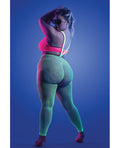 Glow by Fantasy Lingerie Glow Come Alive Suspender Stockings, Bralette & G-String Multi Color QN - Image 2