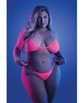Glow by Fantasy Lingerie Glow Come Alive Suspender Stockings, Bralette & G-String Multi Color QN - Image 3