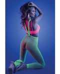 Glow by Fantasy Lingerie Glow Come Alive Suspender Stockings, Bralette & G-String Multi Color O/S - Image 2