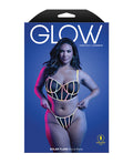Glow by Fantasy Lingerie Solar Flare Flash Reflective Binding Underwire Bra & Thong - Black QN - Image 6