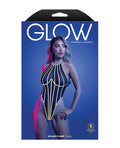 Glow by Fantasy Lingerie Solar Flare Flash Reflective Binding Halter Tie Teddy - Black M/L - Image 3