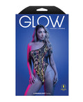 Glow by Fantasy Lingerie Luminescent Flash Reflective Floral Print Teddy - Black M/L - Image 3