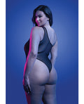 Glow by Fantasy Lingerie Luminescent Flash Reflective Floral Print Teddy - Black QN - Image 2