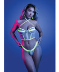 Glow by Fantasy Lingerie Supernatural Glow-in-the-Dark Zipper Bralette & Thong - White S/M
