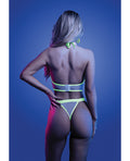 Glow by Fantasy Lingerie Supernatural Glow-in-the-Dark Zipper Bralette & Thong - White S/M - Image 2
