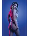 Glow by Fantasy Lingerie Supernatural Glow-in-the-Dark Trim Zipper Teddy - White L/XL - Image 2