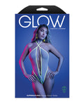 Glow by Fantasy Lingerie Supernatural Glow-in-the-Dark Trim Zipper Teddy - White M/L - Image 3