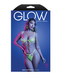 Glow by Fantasy Lingerie Mind Control UV Reactive Lace and Mesh Underwire Bra & Thong - Neon Green L/XL - Image 3