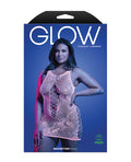 Glow by Fantasy Lingerie Magnetism Glow-in-the-Dark Lace Knit Dress; Glows Pink - White QN - Image 3